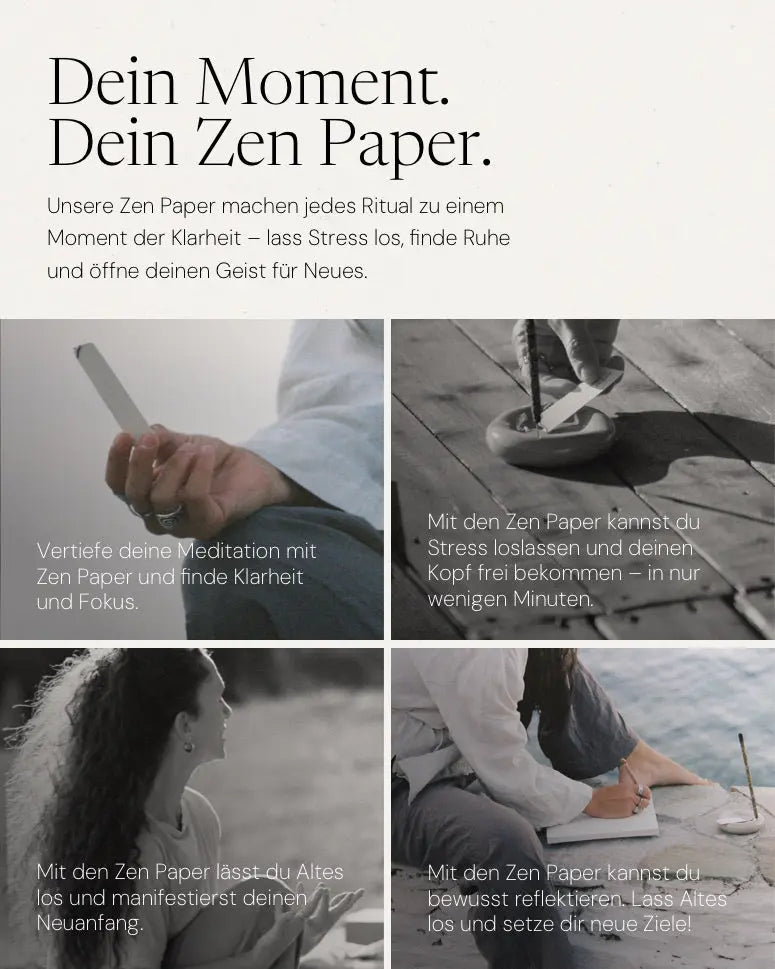 Press Pause Räucherpapier von ZoaZen für bewusste Auszeiten – Anwendungsidee