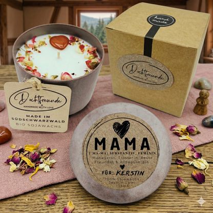 Personalisierte Muttertagskerze für Mama mit Definition