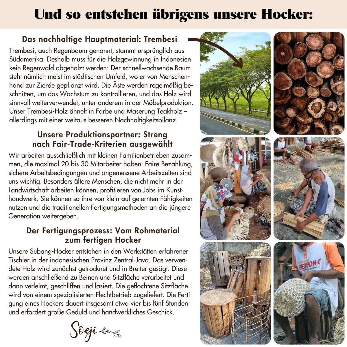 Sitzhocker SUBANG – Rattan