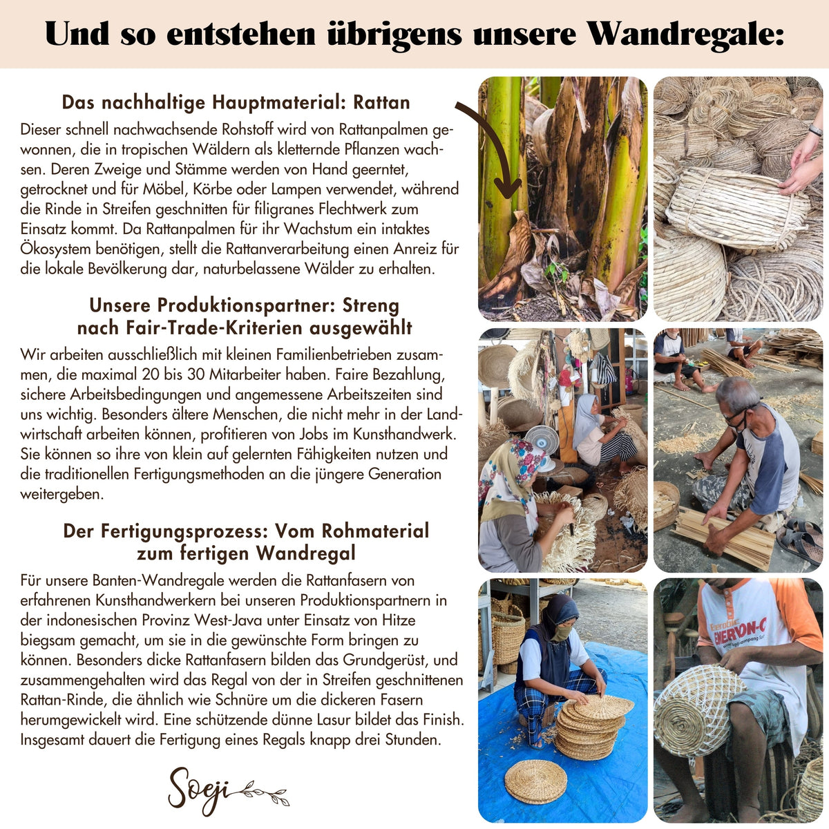 Wandregal BANTEN – Rattan