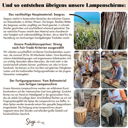 Boho-Lampenschirm MAWANA – Seegras und Raffia