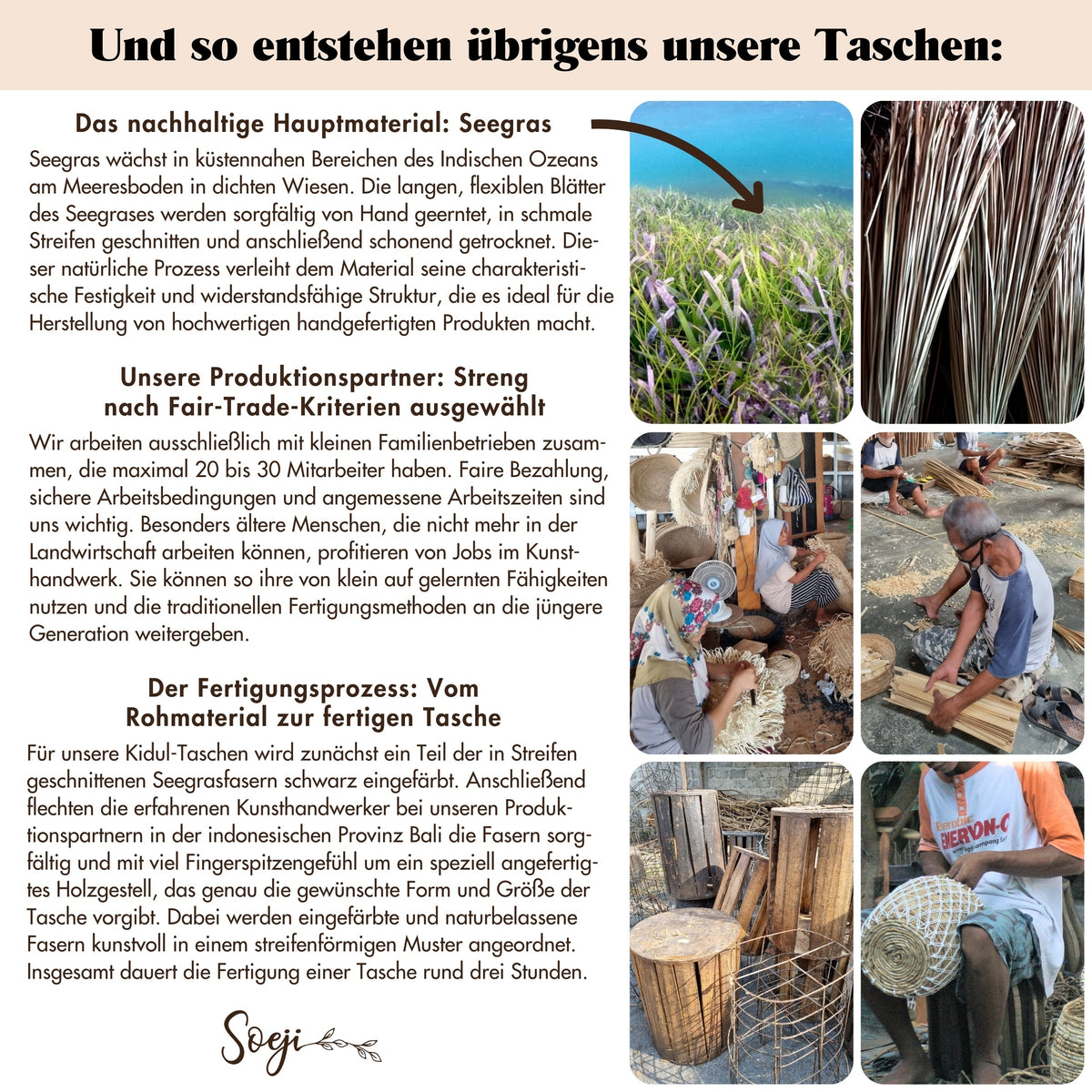Handtasche KIDUL (schwarz) – Seegras