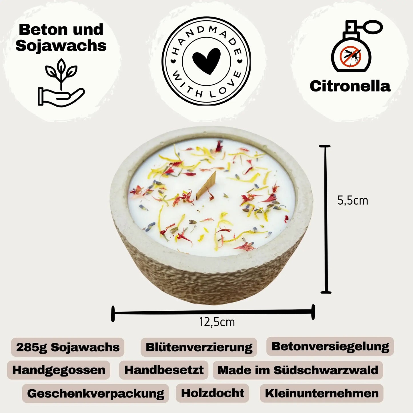 Mücke Schreck Citronella Kerze Der Abend von SteinKunstWerk