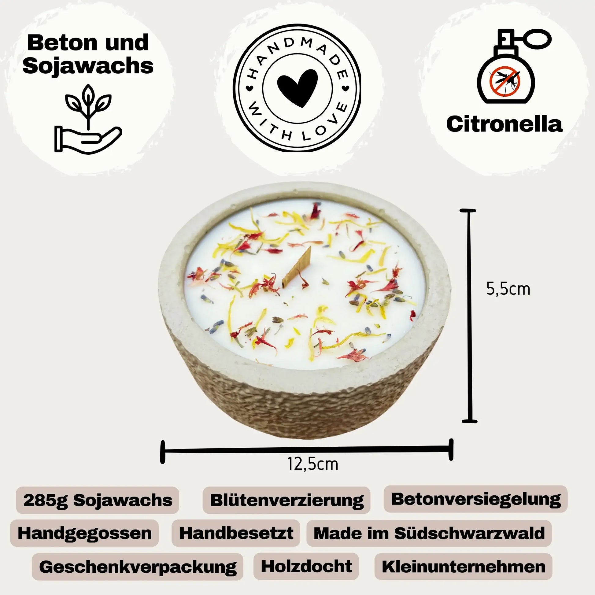 Mücke Schreck Citronella Kerze Der Abend von SteinKunstWerk
