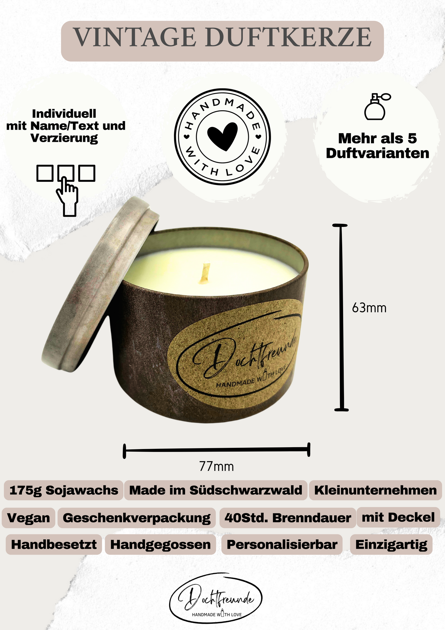 Produktansicht der Duftkerze „Mügge-Schreck“