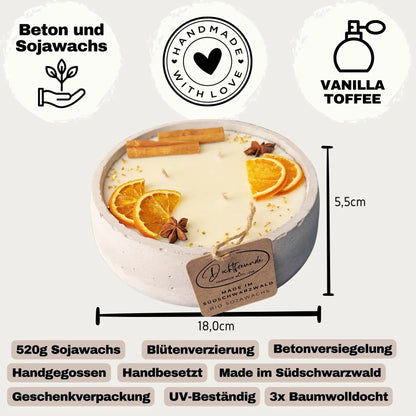 Citronella-Betonkerze „Der Stein“ als Outdoor-Licht