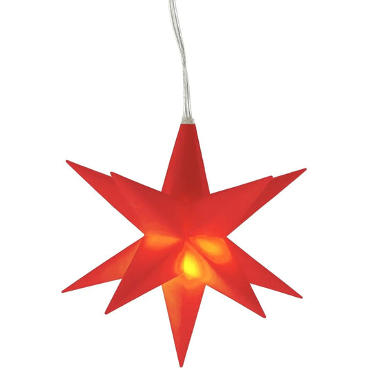 Roter LED-Weihnachtsstern, 11 cm, mit Timer