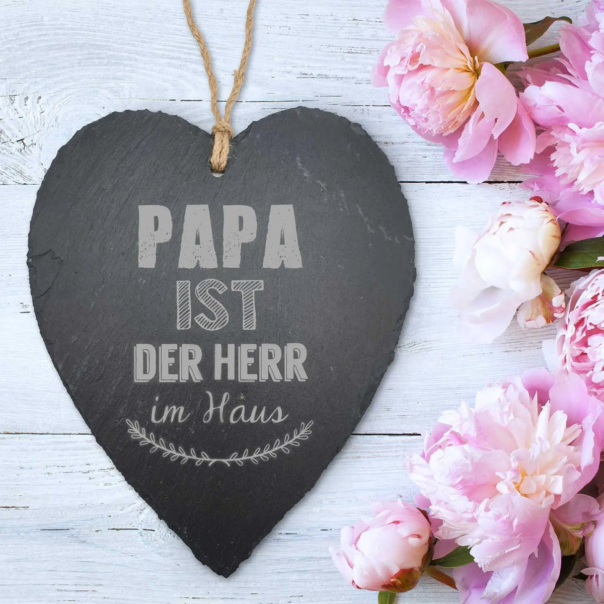 Vatertagsgeschenk Schieferherz aus Naturschiefer
