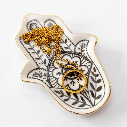 Hamsa sieradenschaaltje in zwart of wit