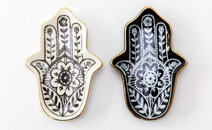Hamsa sieradenschaaltje in zwart of wit