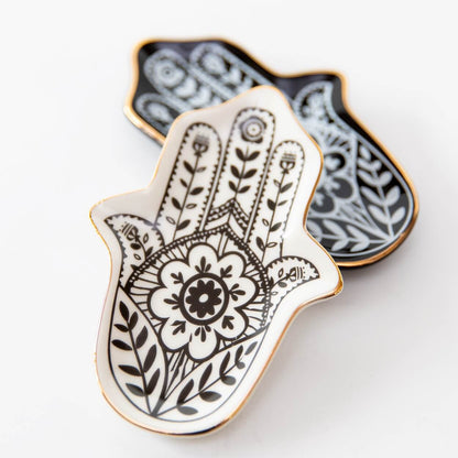Hamsa sieradenschaaltje in zwart of wit