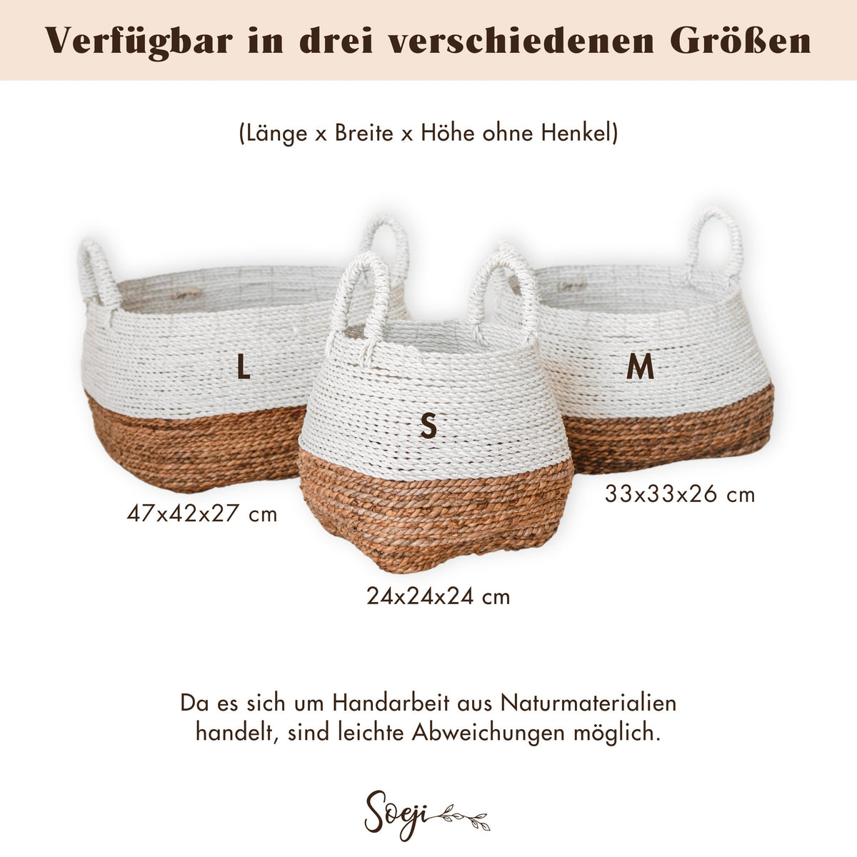 Flechtkorb MAJALENGKA (weiß) – Bananenfaser