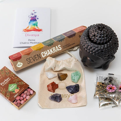 Geschenkset Chakra Meditation & Yoga – spirituelles Meditationsset voor Balance & Achtsamkeit