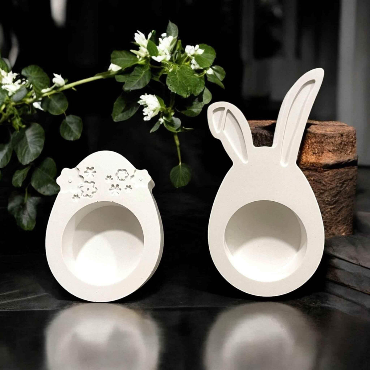 Handgemachte Eierbecher für Ostern – 4er Set in Wunschfarbe - by SteinKunstWerk | HE aus nachhaltiger Herstellung