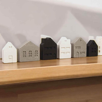 Mini Deko-Häuschen 15er Set – Gesamtansicht der handgemachten Häuser