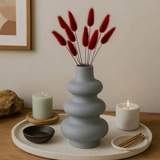 Skulpturale Wellenvase – handgefertigte Vase von SteinKunstWerk