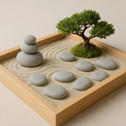 Zen Steine Deko Set als handgemachte Zen-Deko für Ruhe, Balance und Achtsamkeit von SteinKunstWerk