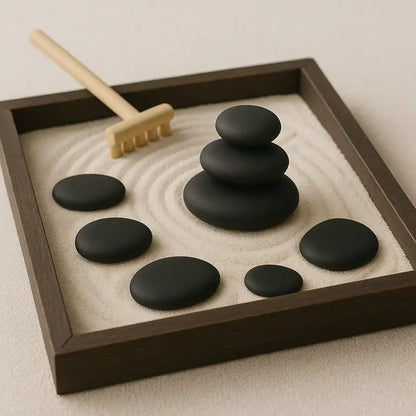Zen-Steine Set in reduzierter Form für Japandi- und Slow-Living-Deko