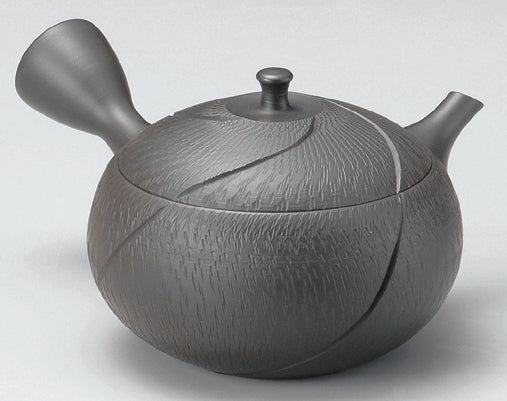 Hokuryo Kyusu Flach Schwarz – Teegeschirr bei SteinKunstWerk