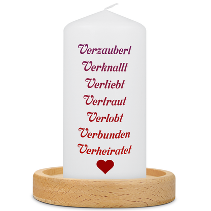 Kleine Kerze „Verzaubert, verknallt, verliebt“ – Hauptansicht