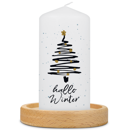 Kerstkaars ‘Hallo Winter’ – klein of groot
