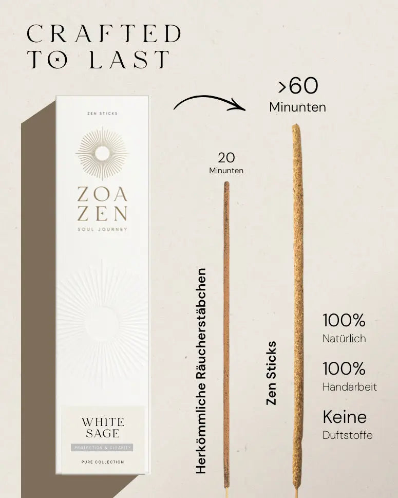 White Sage Räucherstäbchen mit Palo Santo von ZoaZen – achtsame Anwendung