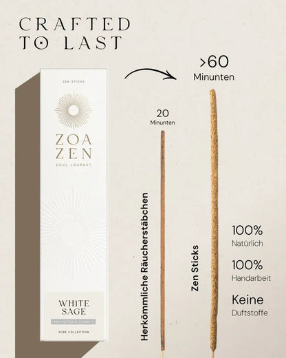 White Sage Räucherstäbchen mit Palo Santo von ZoaZen – achtsame Anwendung