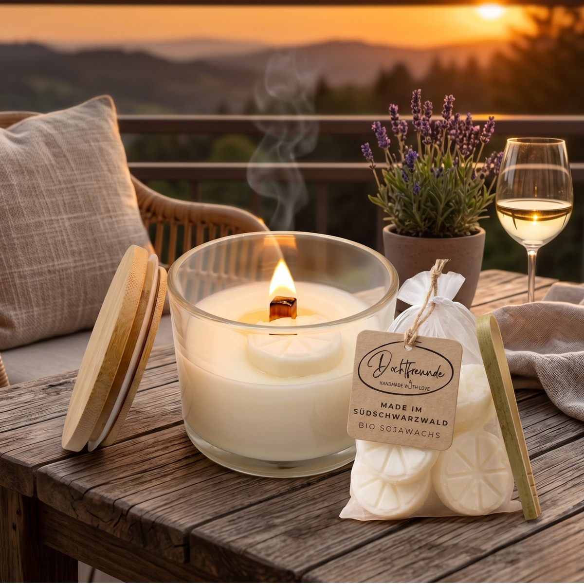 Wachsfresser im Glas Outdoor-Starterset mit Holzdeckel