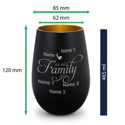 Windlicht „We are Family“ – Produktansicht mit Gravur – Galerie 24