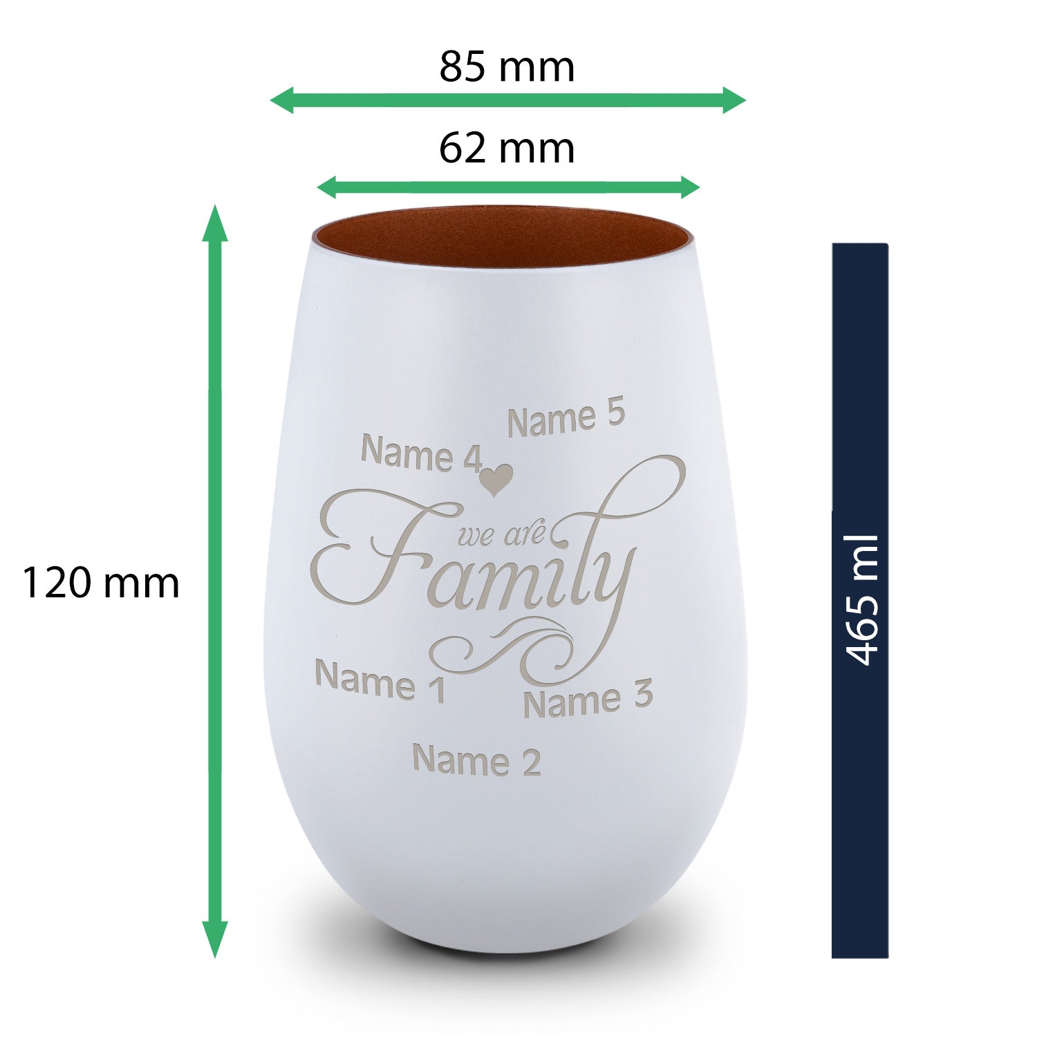 Windlicht „We are Family“ – weitere Detailansicht