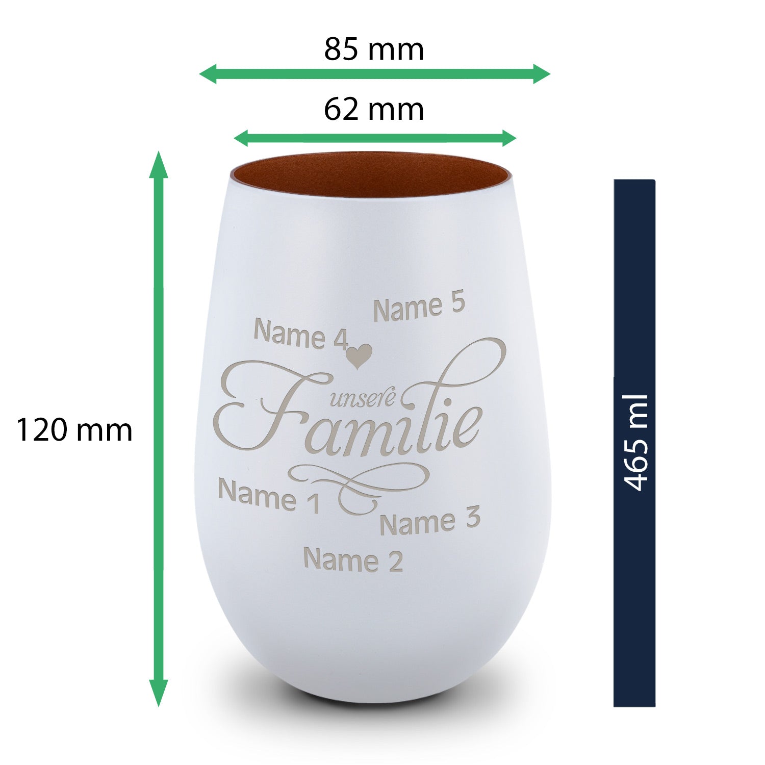 Windlicht „Unsere Familie“ – weitere Detailansicht