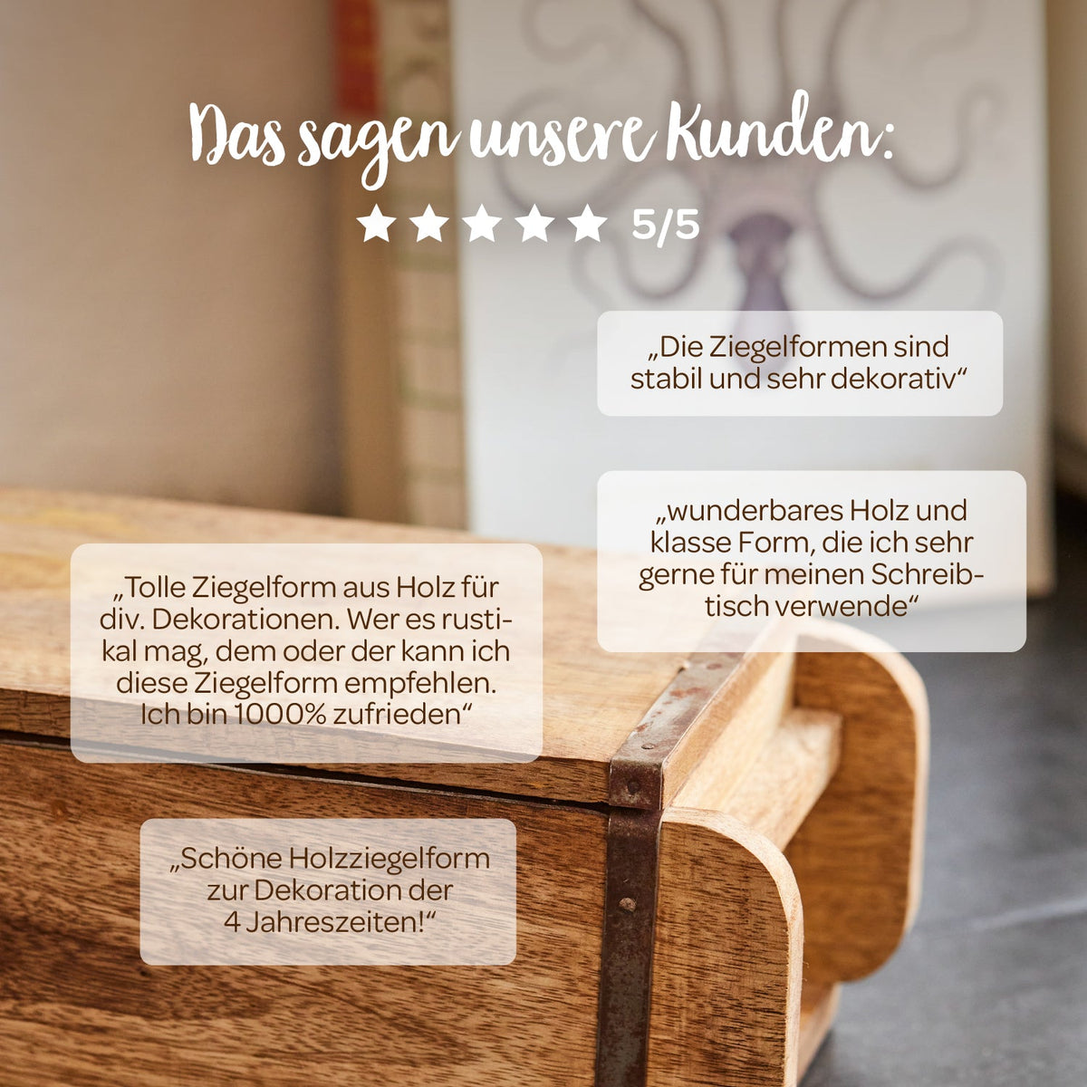 Dekorative Ziegelform aus Holz – Vintage-Organizer