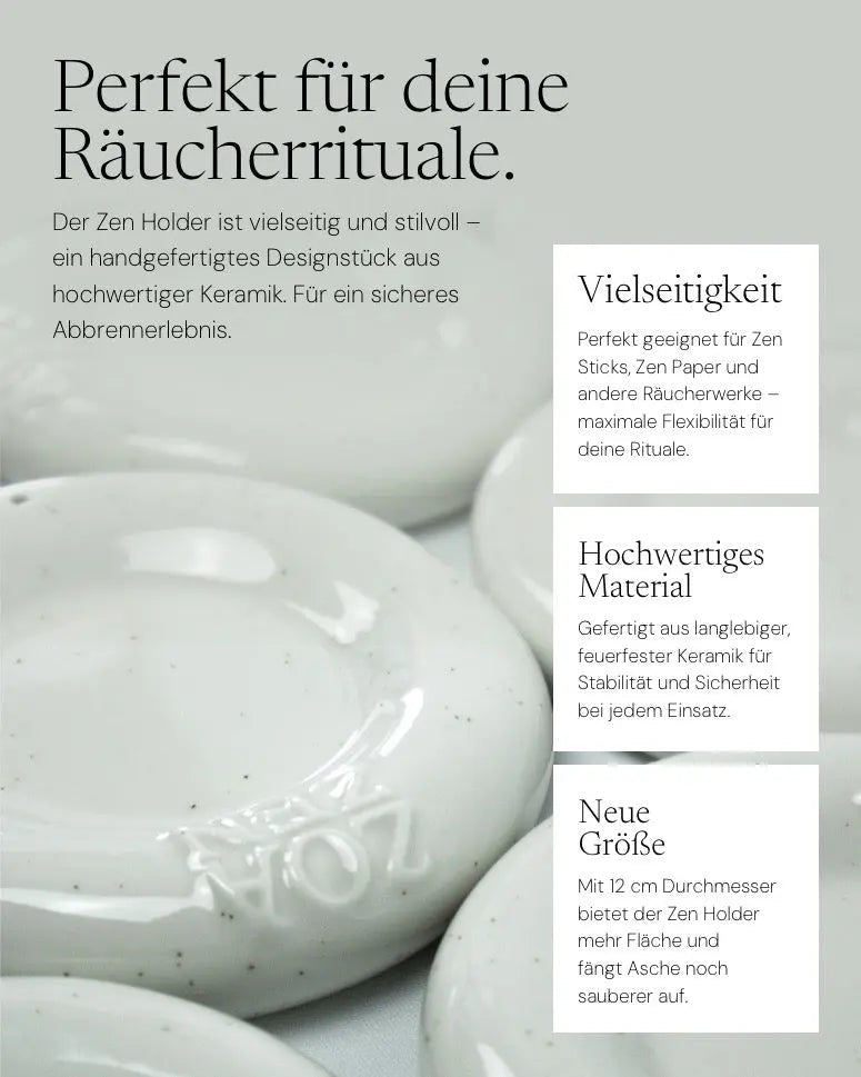 Zen Holder Räucherschale von ZoaZen mit Räucherwerk – Anwendung