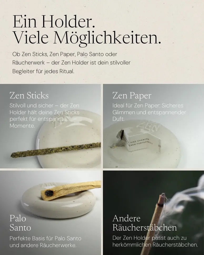 Zen Holder Räucherschale von ZoaZen mit Räucherwerk – Produktdetails