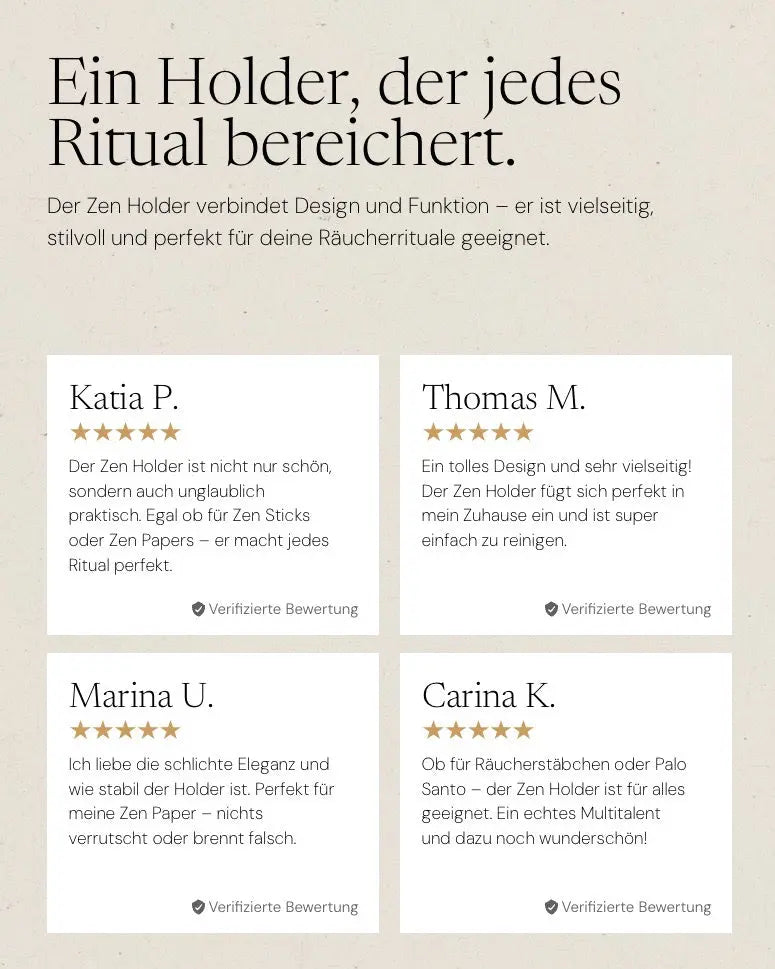 Zen Holder Räucherschale von ZoaZen mit Räucherwerk – Duftmoment