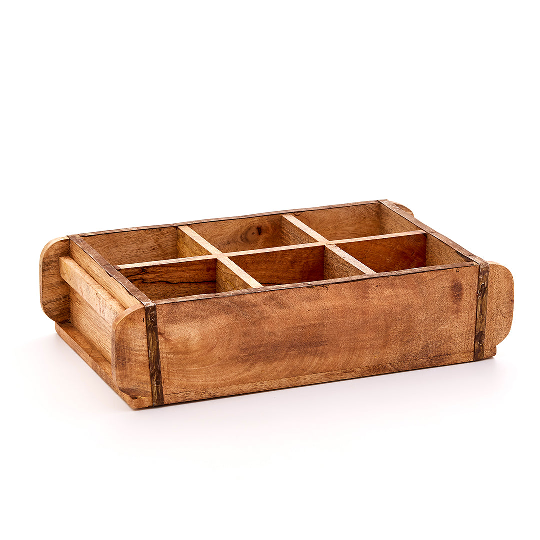 Ziegelform mit 6 Fächern – Vintage-Holzdeko & Organizer