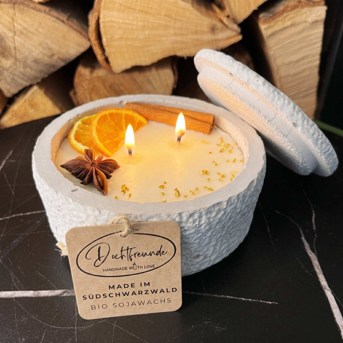 XL Citronella-kaars ‘De Gloed’ – zwart voor herfst & Halloween