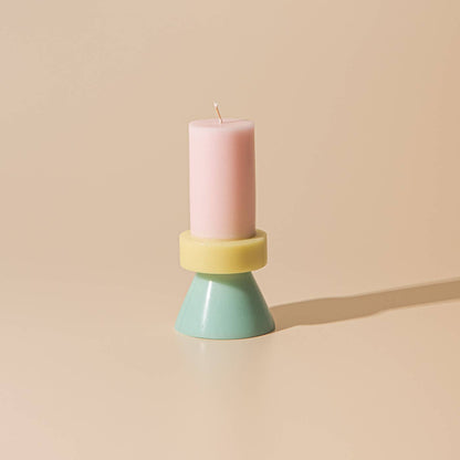 Stack Candle Tall Rosa, Hellgelb und Mint – zusätzliche Produktansicht 1