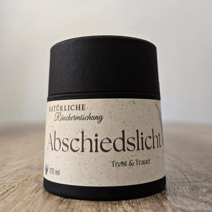 Abschiedslicht Räuchermischung auf einer Räucherschale