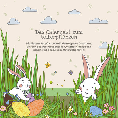 Osternest aus dem Becher – Ostergras selber ziehen – Gesamtansicht des Sets