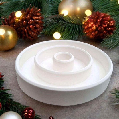 Set aus handgefertigten Aufsteckhäusern & Kerzenring – Exklusive Weihnachtsdeko - by SteinKunstWerk | HE aus nachhaltiger Herstellung