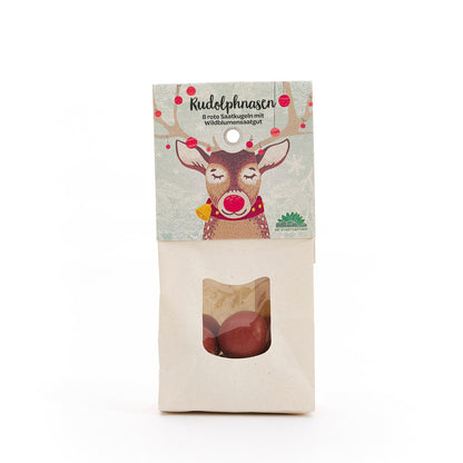 Rudolphnasen – Rote Blumenmurmeln zu Weihnachten