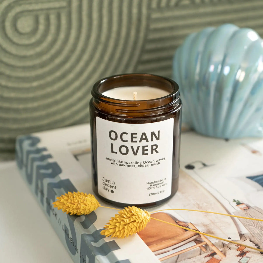 Ocean Lover – Duftkerze mit maritimer Frische & klarer Tiefe - by SteinKunstWerk | Duftkerze im Glas aus nachhaltiger Herstellung