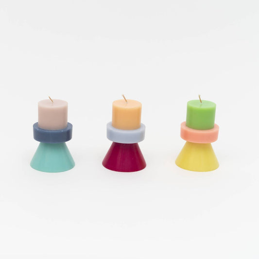 Stack Candle Mini Limettengrün, Koralle und Gelb – zusätzliche Produktansicht 1