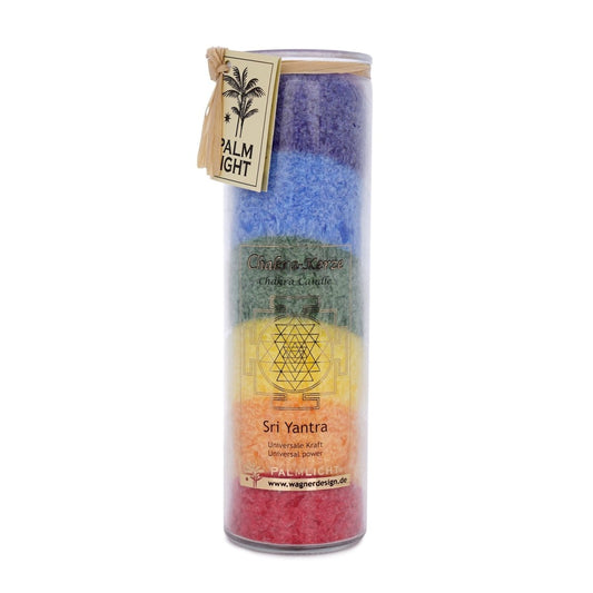 Farbiges Chakra-Rituallicht als Stumpenkerze