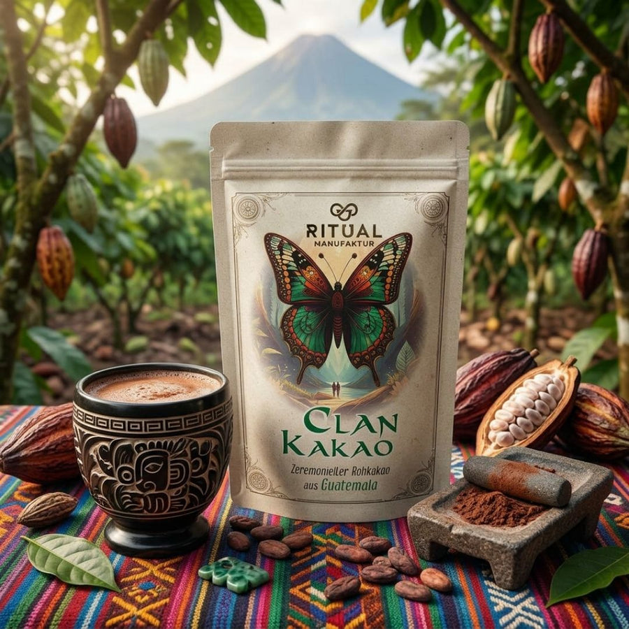 CLAN Zeremonie-Kakao aus Guatemala – Produktansicht der 350-g-Packung