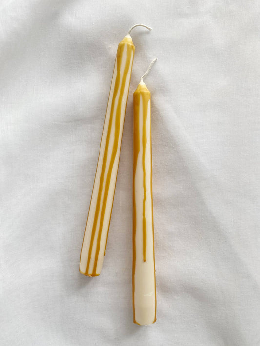 Caramel Drip Stabkerzen-Set aus veganem Sojawachs