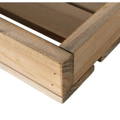 Dekotablett aus Holz – 2er-Set mit Metallgriffen