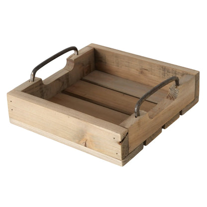 Dekotablett aus Holz – 2er-Set mit Metallgriffen