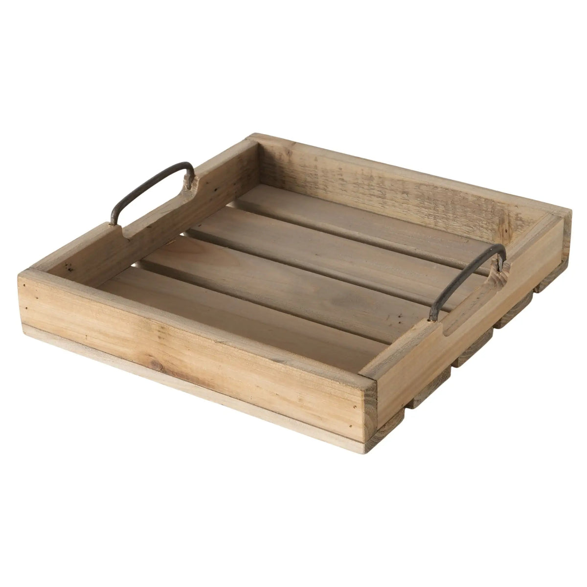 Dekotablett aus Holz – 2er-Set mit Metallgriffen